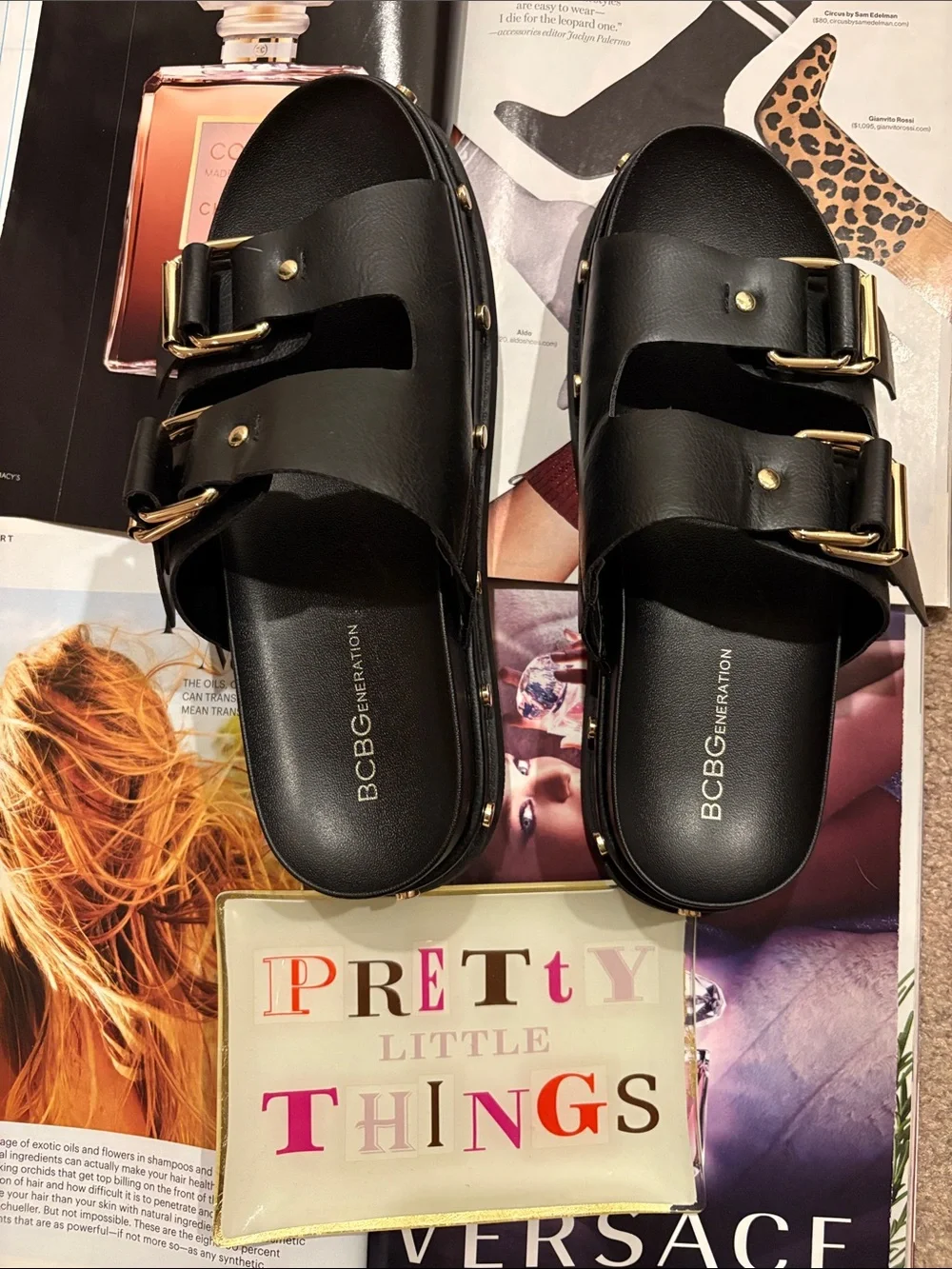 BCBGeneration “Bamba” black platform sandal; size 8;NWOT
